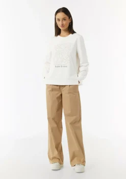 Sweatshirt mit Artwork und seitlichen Schlitzen