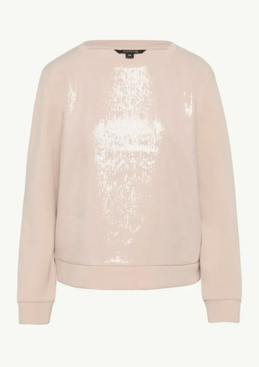 Sweatshirt mit Pailletten-Besatz