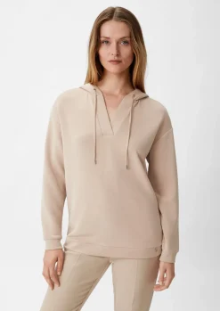 Sweatshirt mit tiefem V-Ausschnitt