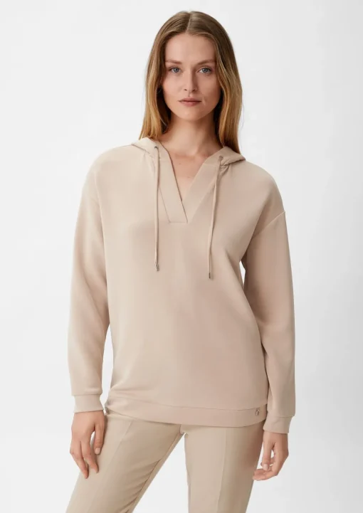 Sweatshirt mit tiefem V-Ausschnitt