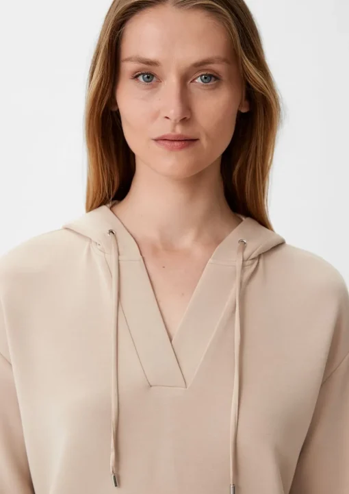 Sweatshirt mit tiefem V-Ausschnitt