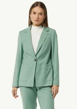 Taillierter Blazer mit abnehmbarem Logo-Pin