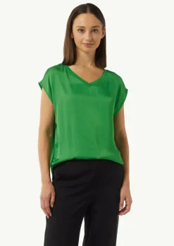 T-Shirt im Fabricmix mit Rippdetail