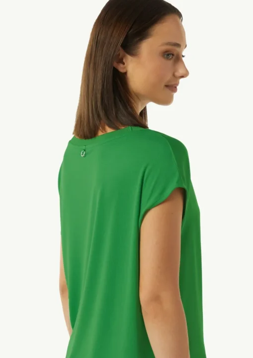 T-Shirt im Fabricmix mit Rippdetail