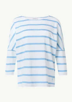 T-Shirt mit Logostickerei und 3/4-Ärmeln