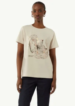 T-Shirt mit Metallic-Frontprint