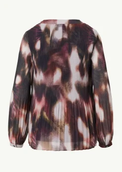 Tunika-Bluse aus plissiertem Chiffon
