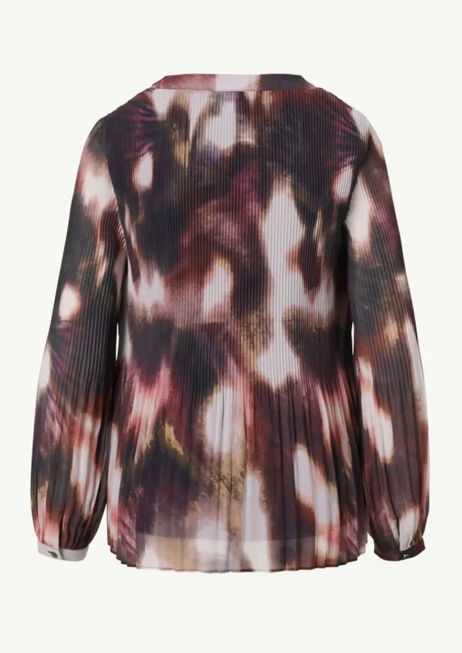 Tunika-Bluse aus plissiertem Chiffon