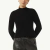 Turtleneck-Strickpullover mit Minipailletten