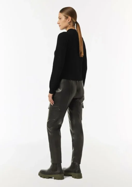 Turtleneck-Strickpullover mit Minipailletten