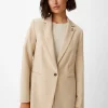 Twill-Blazer mit Logo-Detail