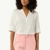 Twill-Bluse im Relaxed Fit mit Tunika-Ausschnitt