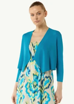 Verkürzte Strickjacke aus Viskosemix