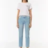 Verwaschene Jeans mit Straight Leg
