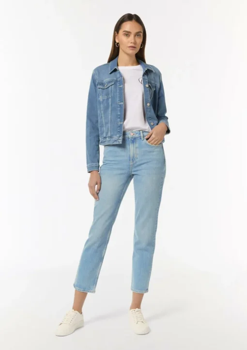Verwaschene Jeans mit Straight Leg