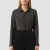 Viskose-Bluse mit All-over-Print