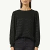 Viskosebluse mit Hahnentrittmuster