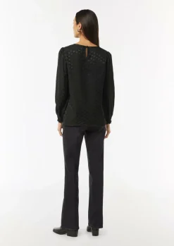 Viskosebluse mit Hahnentrittmuster