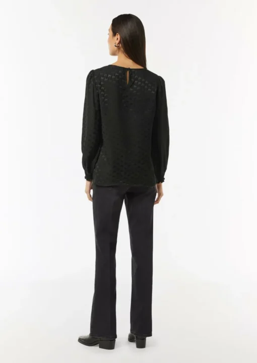 Viskosebluse mit Hahnentrittmuster