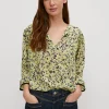 Viskosebluse mit Tunika-Ausschnitt