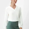 Viskosebluse mit V-Ausschnitt