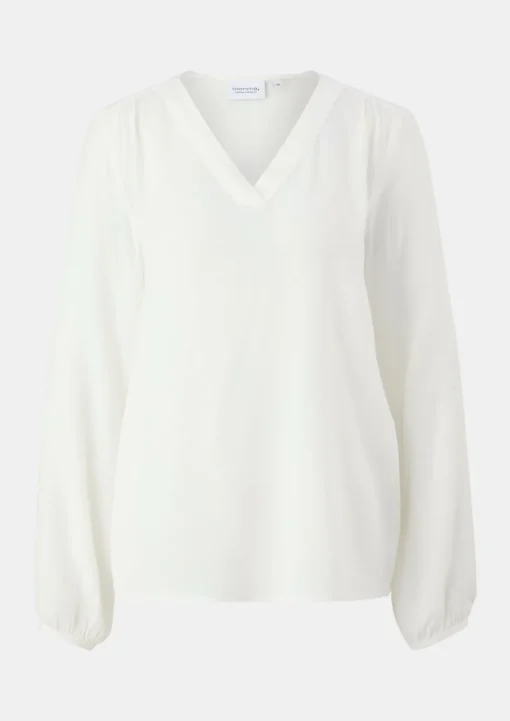 Viskosebluse mit V-Ausschnitt