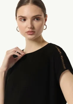Viskoseshirt mit Logo-Tape-Detail