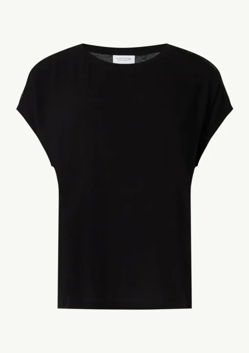 Viskoseshirt mit Logo-Tape-Detail