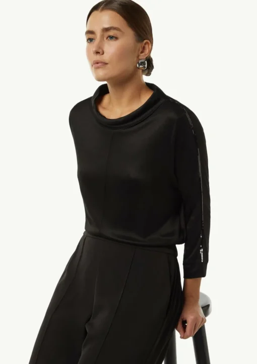 Viskose-Shirt mit Pailletten-Details