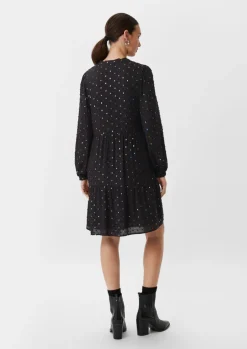 Volantkleid mit Allover-Effektprint