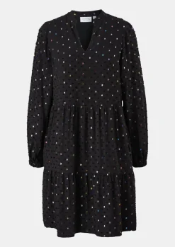 Volantkleid mit Allover-Effektprint