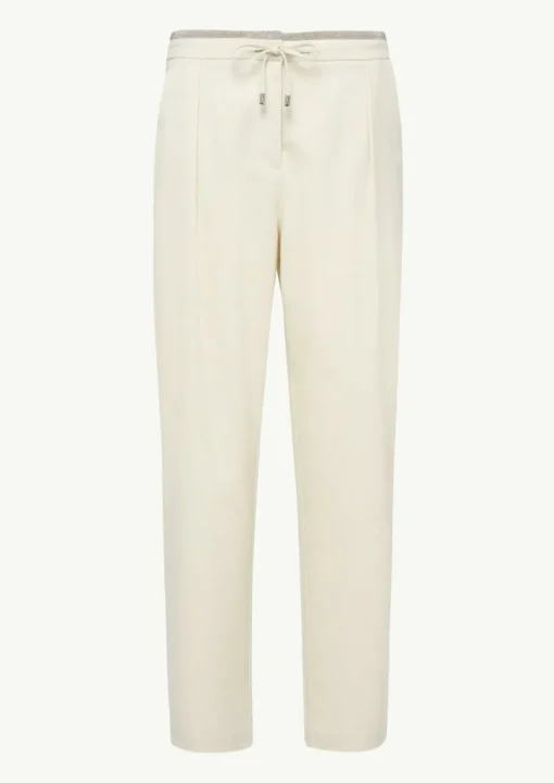 Weiche Flanellhose mit Schmuckdetail am Bund