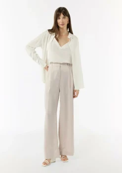 Wide-Leg-Hose aus Lyocell mit Elastikbund und angedeuteten Taschen