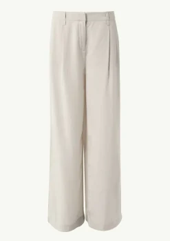 Wide-Leg-Hose aus Lyocell mit Elastikbund und angedeuteten Taschen