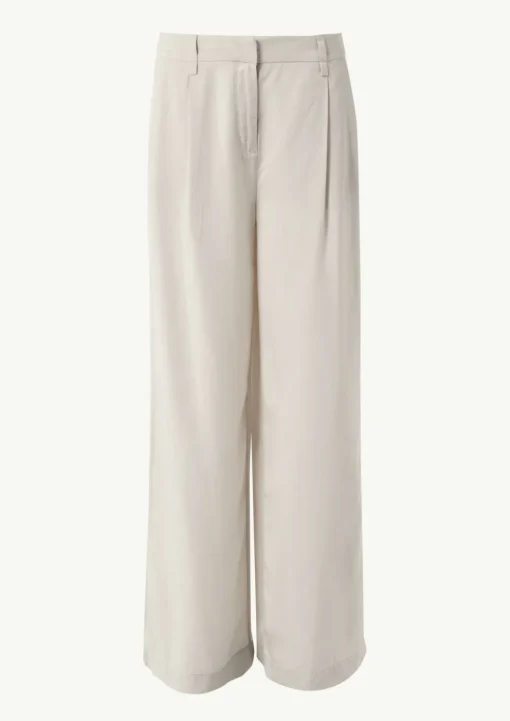 Wide-Leg-Hose aus Lyocell mit Elastikbund und angedeuteten Taschen