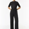 Wide-Leg-Hose mit Bindegürtel